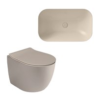IF023 Althea Cover Rimless Plus+Ton Унитаз подвесной с крышкой и сиденьем + Althea Movado Раковина полувстраиваемая 40375R#07+41113#07+41692#07